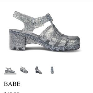 JuJu Babe Silver Glitter Jelly Sandals size 9